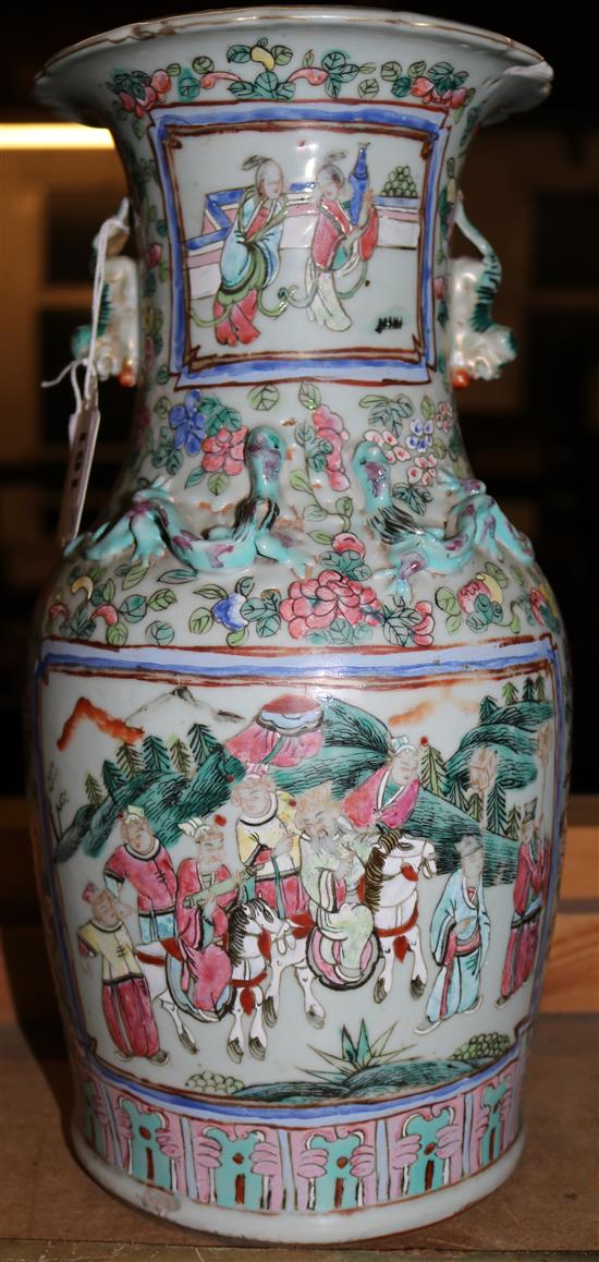 Late 19th Century Cantonese vase, approx 16in.(-)